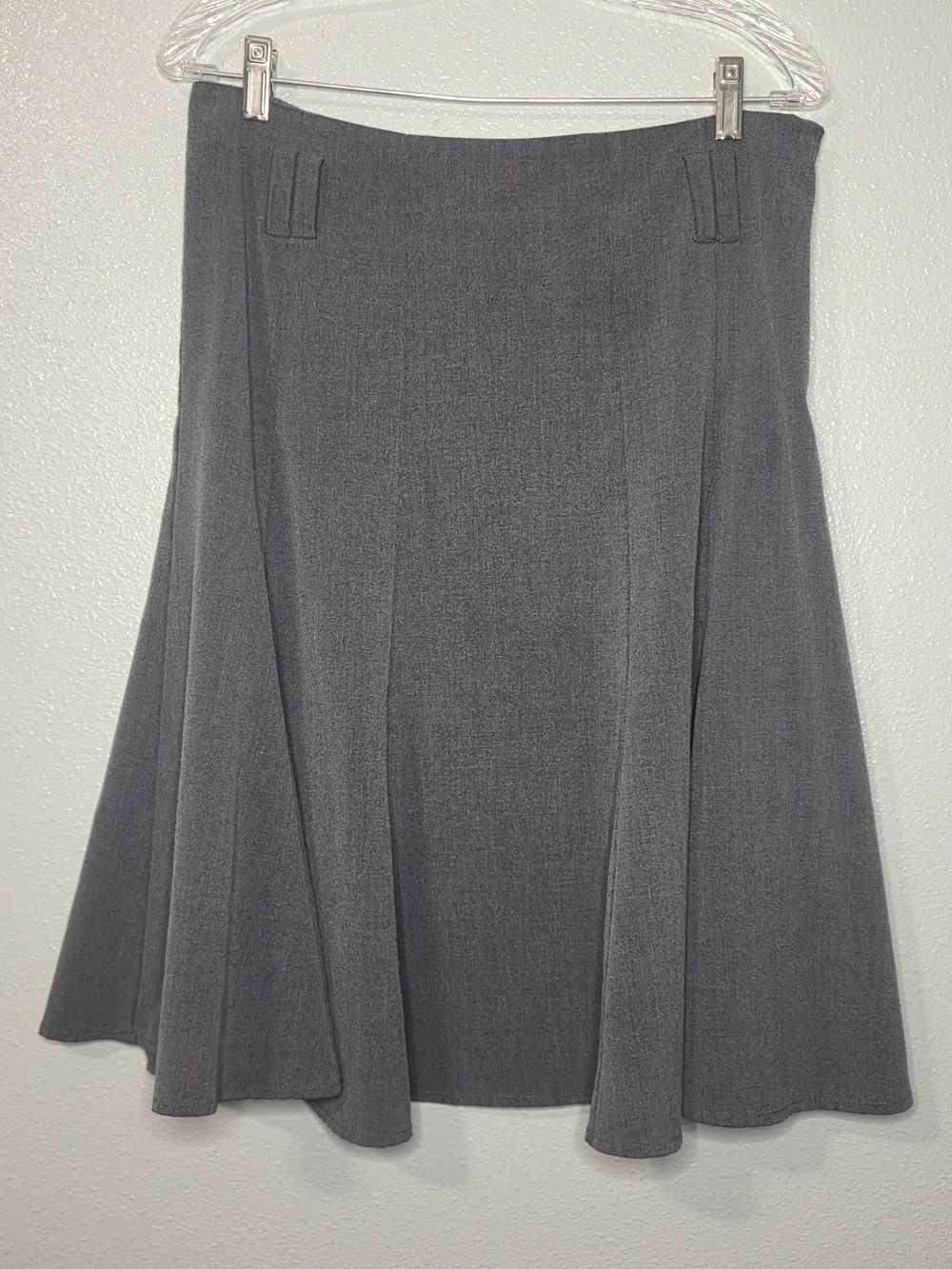 Dressbarn Womans Gray Paneled A-Line Flare Career Skirt - Size 10 - Picture 2 of 8
